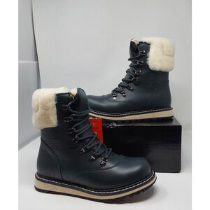 Royal Canadian Cambridge Waterproof Leather Winter Boots Womens 7 Deep Green